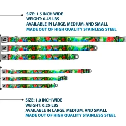 Dog Bone Seatbelt Buckle Collar - Vivid Hummingbird Garden