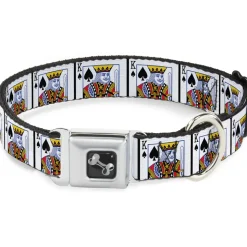 Dog Bone Seatbelt Buckle Collar - King of Spades