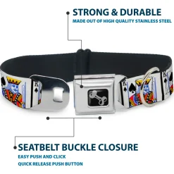 Dog Bone Seatbelt Buckle Collar - King of Spades