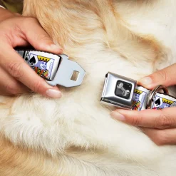 Dog Bone Seatbelt Buckle Collar - King of Spades