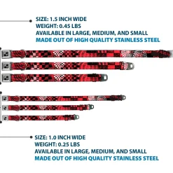 Dog Bone Seatbelt Buckle Collar - Grunge Chaos Red