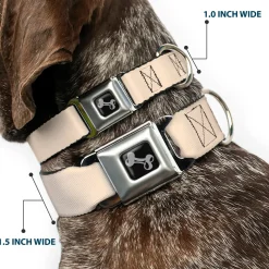 Dog Bone Seatbelt Buckle Collar - Natural