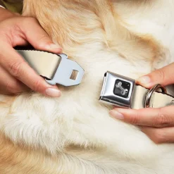 Dog Bone Seatbelt Buckle Collar - Natural