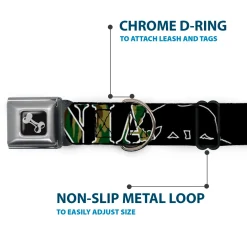 Dog Bone Seatbelt Buckle Collar - CALIFORNIA/Bear Silhouette Black/Camo Olive