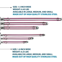 Dog Bone Seatbelt Buckle Collar - Fish Tail Fuchsia/Black/White