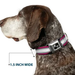Dog Bone Seatbelt Buckle Collar - Fish Tail Fuchsia/Black/White