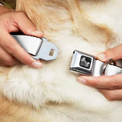 Dog Bone Seatbelt Buckle Collar - Born to Raise Hell Yellow