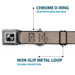 Dog Bone Seatbelt Buckle Collar - Wood Grain White Oak