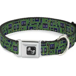 Dog Bone Seatbelt Buckle Collar - Circuit Board