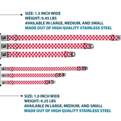 Dog Bone Seatbelt Buckle Collar - Checker Crimson/White