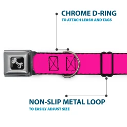 Dog Bone Seatbelt Buckle Collar - Fuchsia