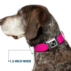 Dog Bone Seatbelt Buckle Collar - Fuchsia