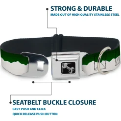 Dog Bone Seatbelt Buckle Collar - Colorado Solid Mountains Green/White