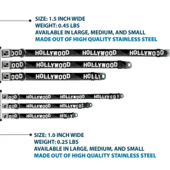 Dog Bone Seatbelt Buckle Collar - HOLLYWOOD Sign Skyline Black/Grays/White