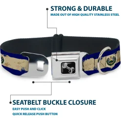 Dog Bone Seatbelt Buckle Collar - El Salvador Flag Distressed Painting