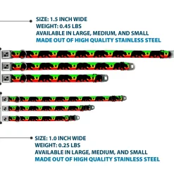 Dog Bone Seatbelt Buckle Collar - Cali Bear/Star Silhouette Rasta/Black