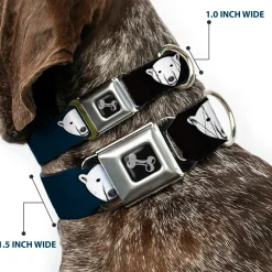 Dog Bone Seatbelt Buckle Collar - Polar Bear Repeat Black/Blue Fade