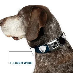 Dog Bone Seatbelt Buckle Collar - Polar Bear Repeat Black/Blue Fade
