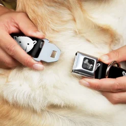 Dog Bone Seatbelt Buckle Collar - Polar Bear Repeat Black/Blue Fade