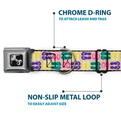 Dog Bone Seatbelt Buckle Collar - Flip Flops4 Sand/Multi Color