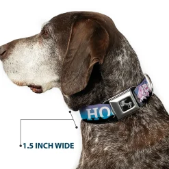Dog Bone Seatbelt Buckle Collar - Oregon MT. HOOD Scenery Blues/Purples/Black/White