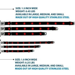 Dog Bone Seatbelt Buckle Collar - Star Black/Red