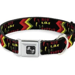 Dog Bone Seatbelt Buckle Collar - Hot Like A Pepper
