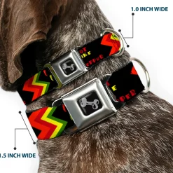 Dog Bone Seatbelt Buckle Collar - Hot Like A Pepper