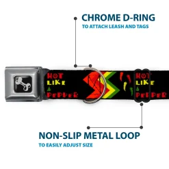 Dog Bone Seatbelt Buckle Collar - Hot Like A Pepper