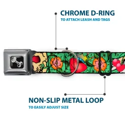 Dog Bone Seatbelt Buckle Collar - Only God Can Judge Me Green