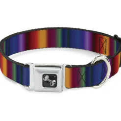 Dog Bone Seatbelt Buckle Collar - Zarape3 Vertical Multi Color Fade