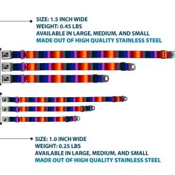 Dog Bone Seatbelt Buckle Collar - Zarape3 Vertical Multi Color Fade