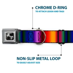 Dog Bone Seatbelt Buckle Collar - Zarape3 Vertical Multi Color Fade