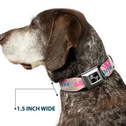 Dog Bone Seatbelt Buckle Collar - Crown Princess Oval Baby Pink/Baby Blue