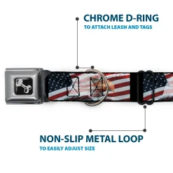 Dog Bone Seatbelt Buckle Collar - American Eagle Flags