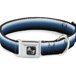 Dog Bone Seatbelt Buckle Collar - Transitioning Dots White/Blue/Black