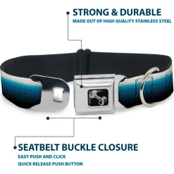 Dog Bone Seatbelt Buckle Collar - Transitioning Dots White/Blue/Black