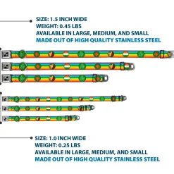 Dog Bone Seatbelt Buckle Collar - St. Pat's Rainbow/Coins