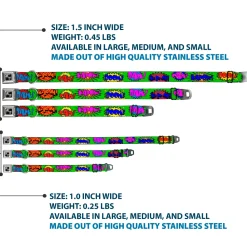 Dog Bone Seatbelt Buckle Collar - Sound Effects Green/Multi Color