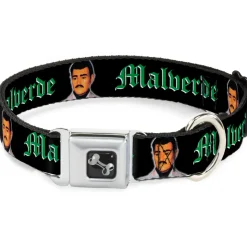 Dog Bone Seatbelt Buckle Collar - Malverde Repeat