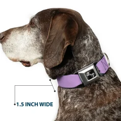 Dog Bone Seatbelt Buckle Collar - Lavender