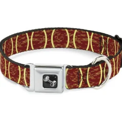 Dog Bone Seatbelt Buckle Collar - Rings Camo Burnt Orange/Yellow