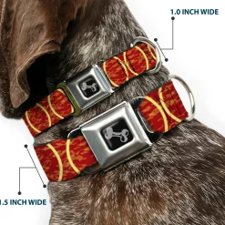 Dog Bone Seatbelt Buckle Collar - Rings Camo Burnt Orange/Yellow
