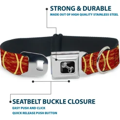 Dog Bone Seatbelt Buckle Collar - Rings Camo Burnt Orange/Yellow