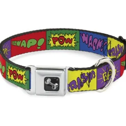 Dog Bone Seatbelt Buckle Collar - Sound Effect Blocks Multi Color