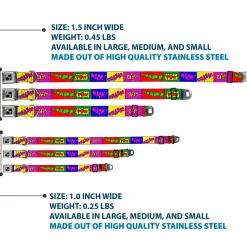 Dog Bone Seatbelt Buckle Collar - Sound Effect Blocks Multi Color