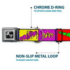 Dog Bone Seatbelt Buckle Collar - Sound Effect Blocks Multi Color