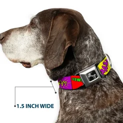 Dog Bone Seatbelt Buckle Collar - Sound Effect Blocks Multi Color