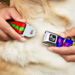 Dog Bone Seatbelt Buckle Collar - Sound Effect Blocks Multi Color