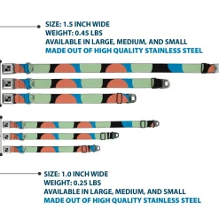 Dog Bone Seatbelt Buckle Collar - Polka Dots CLOSE-UP Black/Blue/Sage/Brown